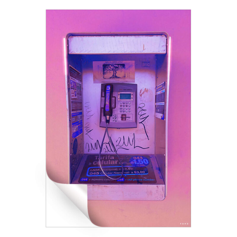 Kiss Me Through The Phone Vibrant Wall Art by Nick Ford