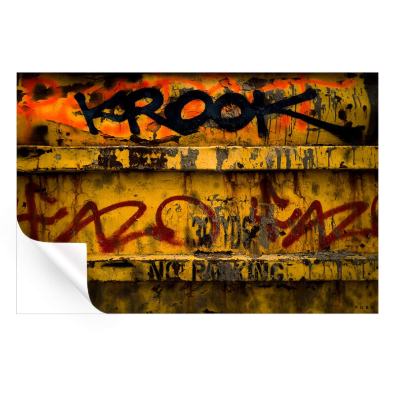 New Jack Graffiti Yellow Wall Art by Nick Ford