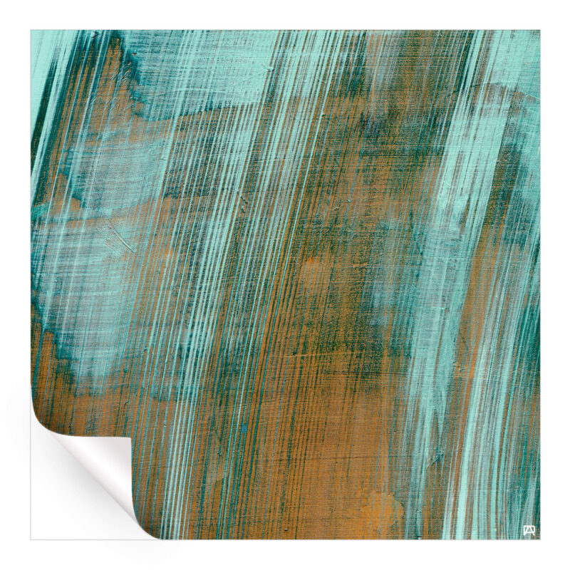 Teal Strokes Brown Wall Art by Jared Hankins
