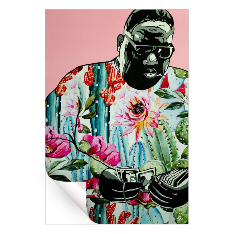 Floral Biggie Pink Wall Art by IR Artwork