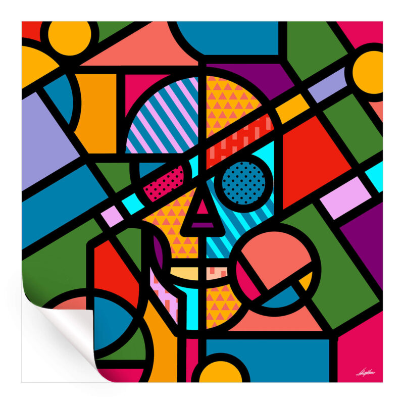 Shape Skull Vibrant Wall Art by Ali Gulec