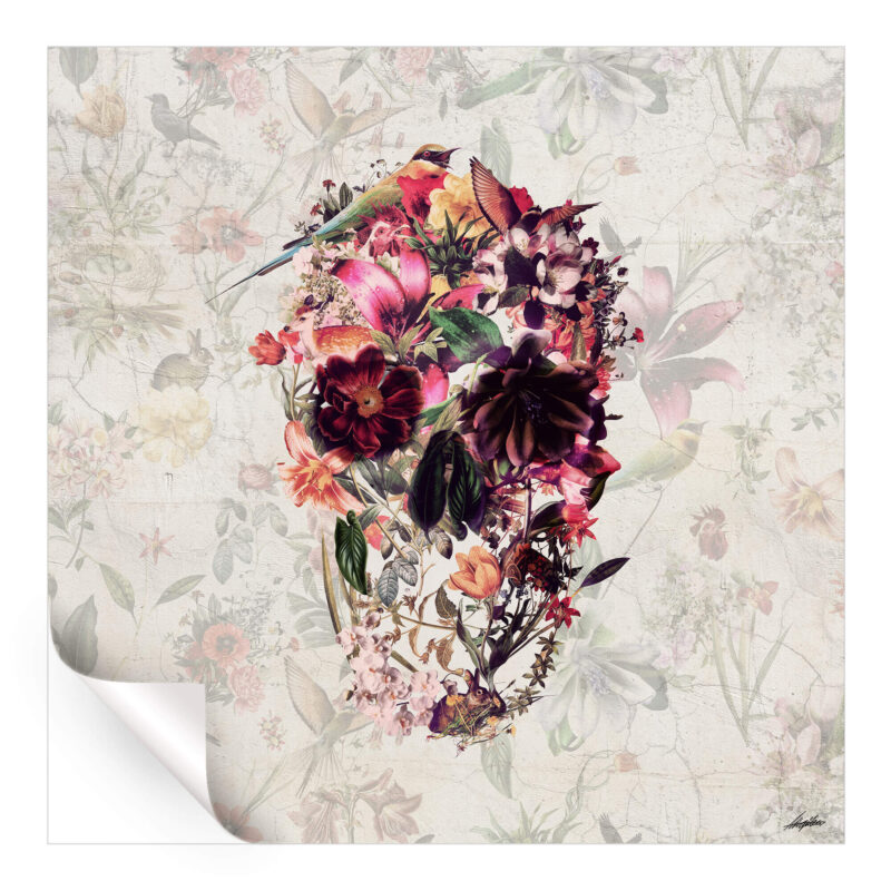 Springtime Skull Colorful Wall Art by Ali Gulec