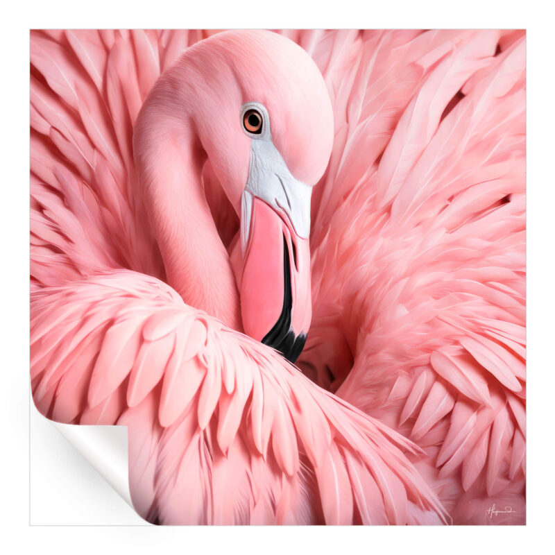 Between the Pink Feathers Vibrant Wall Art by Philippe HUGONNARD