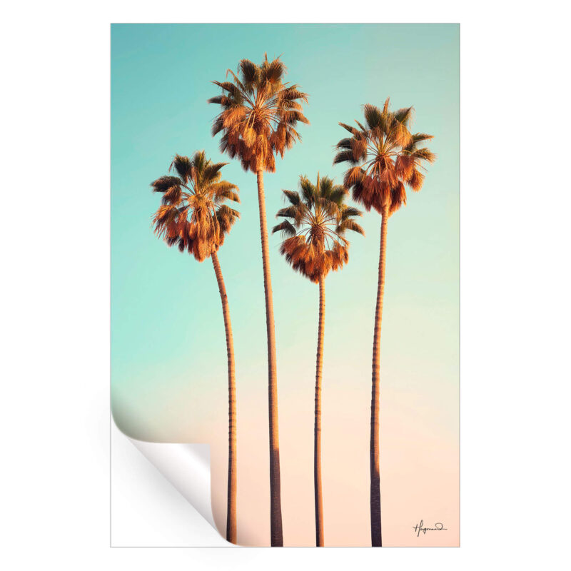 Dreamy Hollywood Palm Trees Pastel Wall Art by Philippe HUGONNARD