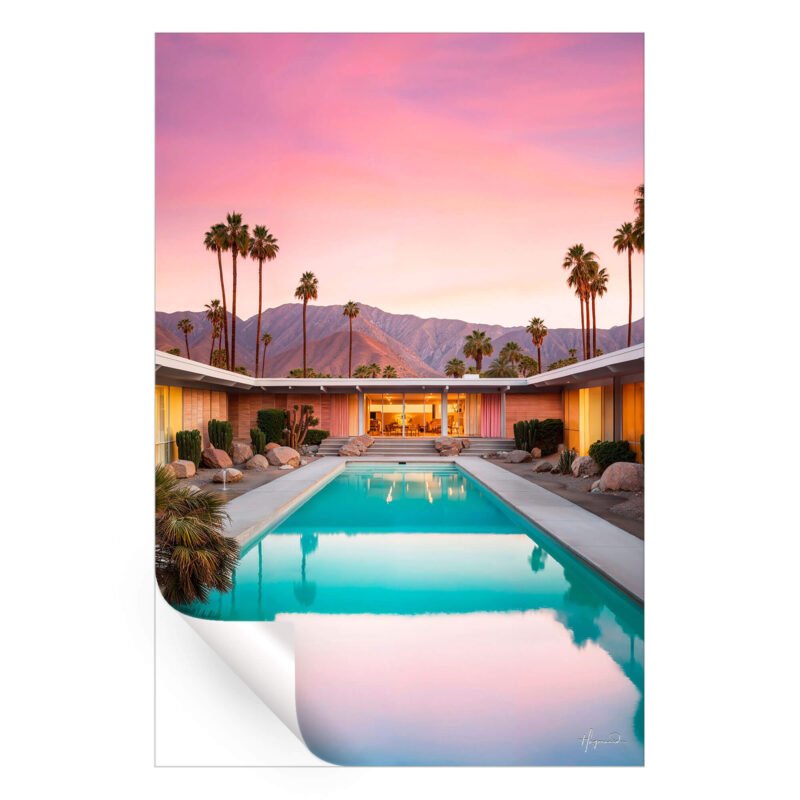 Mid-Century Pool Pastel Wall Art by Philippe HUGONNARD