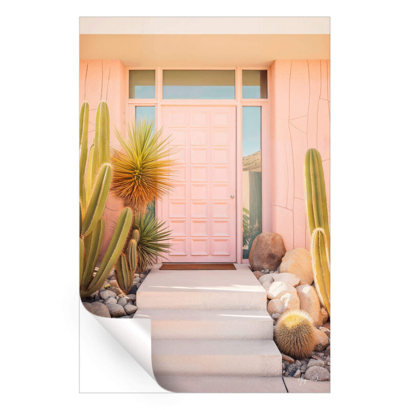 Pink Mid-Century Pastel Wall Art by Philippe HUGONNARD
