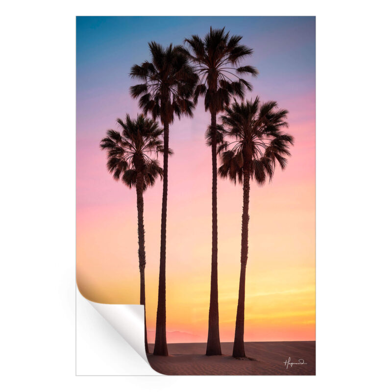 Beach Sunset Palms Pastel Wall Art by Philippe HUGONNARD