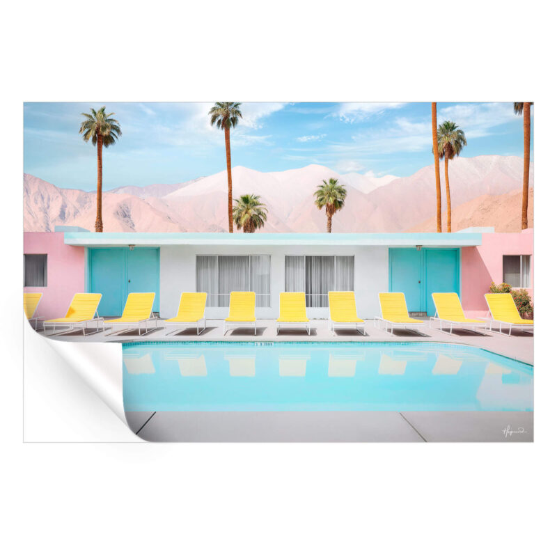 Palm Springs Pool Day Pastel Wall Art by Philippe HUGONNARD