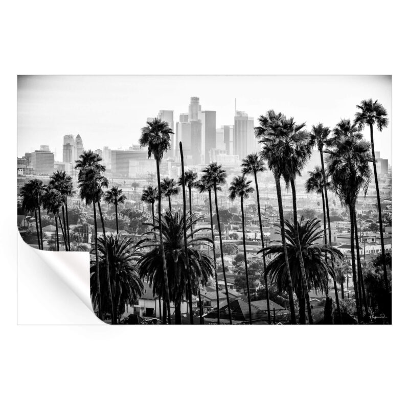 Los Angeles Skyline Black and White Wall Art by Philippe HUGONNARD