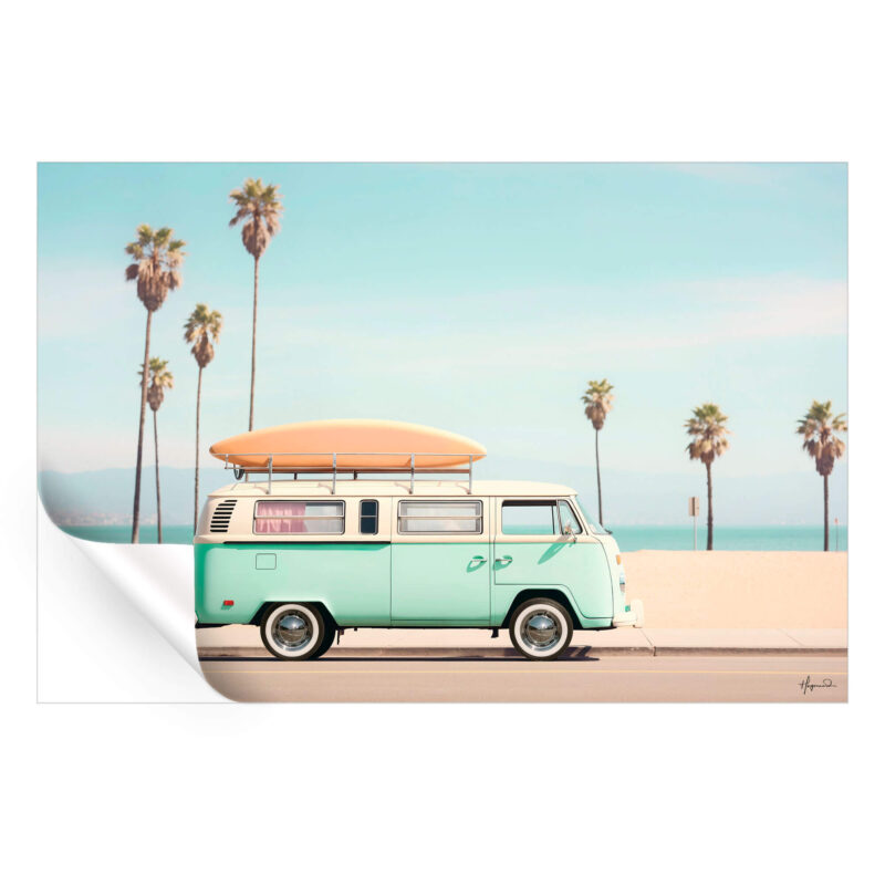 Pacific VW Van Pastel Wall Art by Philippe HUGONNARD