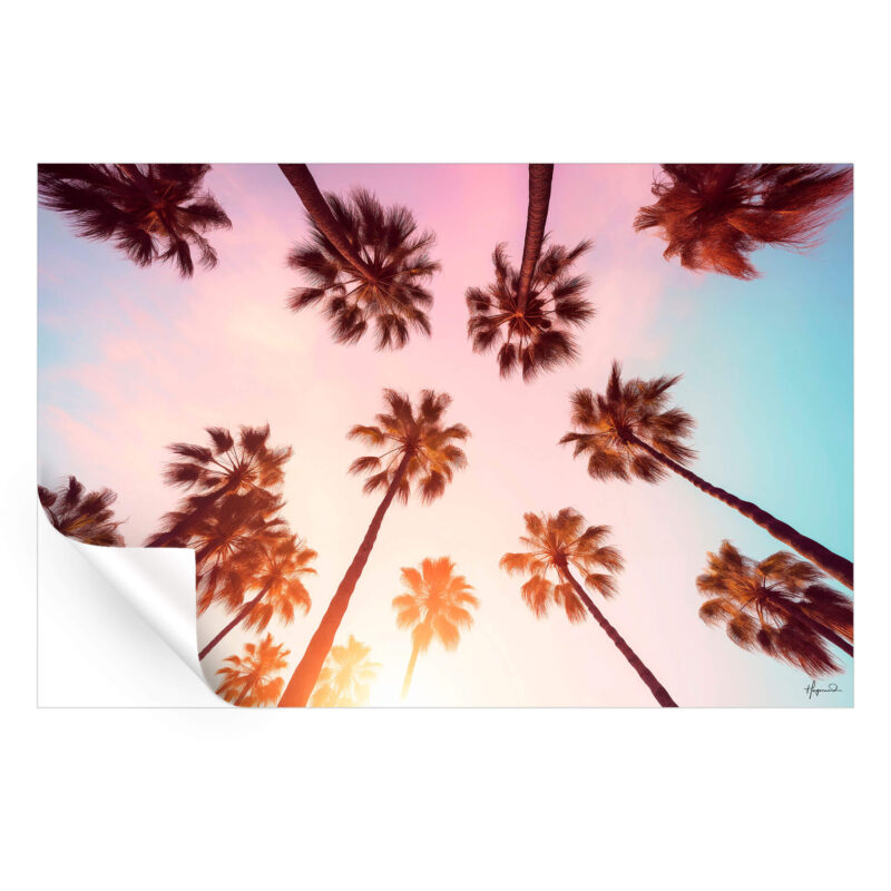 Beverly Hills Sunset Palms Pastel Wall Art by Philippe HUGONNARD