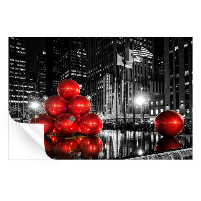 Christmas in Manhattan Black and White Wall Art by Philippe HUGONNARD