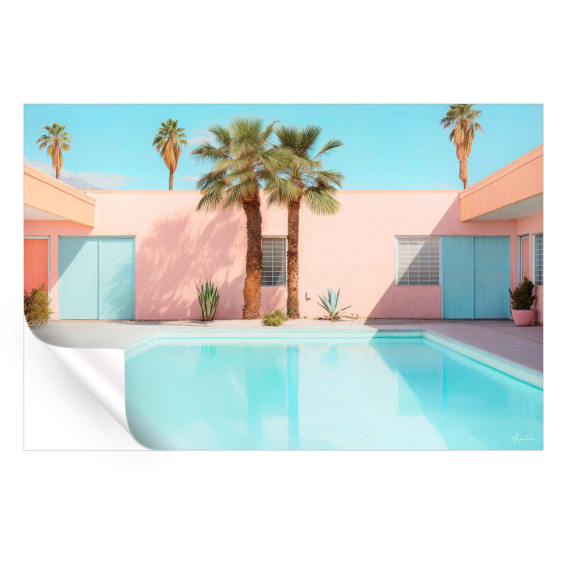 Retro Pool Pastel Wall Art by Philippe HUGONNARD