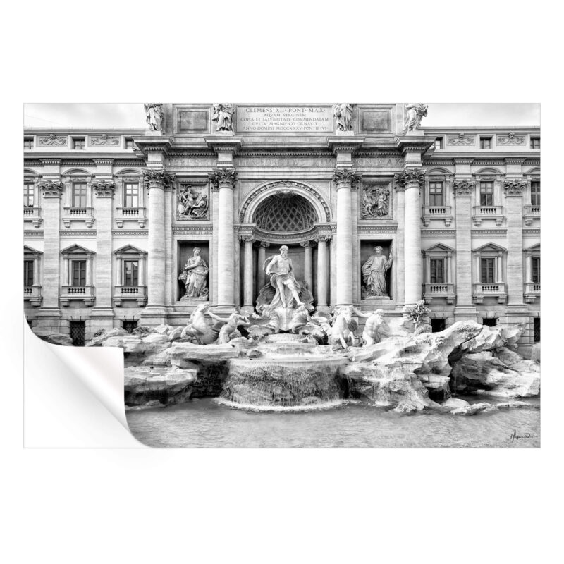 Trevi Fountain Black and White Wall Art by Philippe HUGONNARD