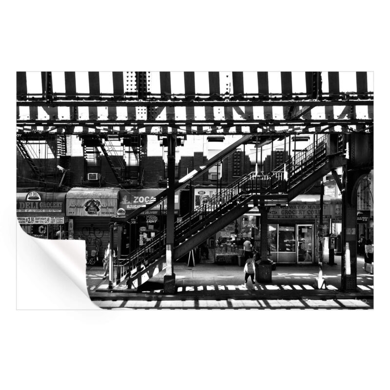 Brooklyn Staircase Black and White Wall Art by Philippe HUGONNARD