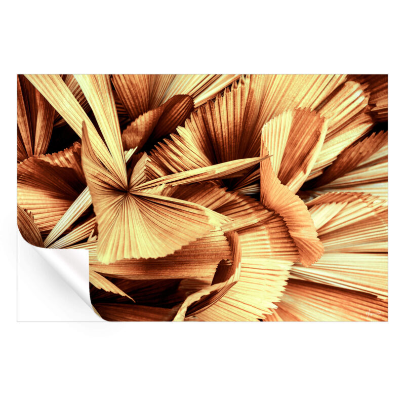 Copper Palm Leaves Gold Wall Art by Philippe HUGONNARD