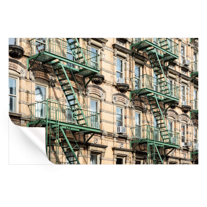 New York Facades Green Wall Art by Philippe HUGONNARD