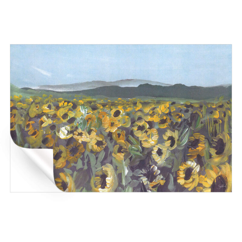 Sunflower Fields Sage Green Wall Art by Shelby Kregel