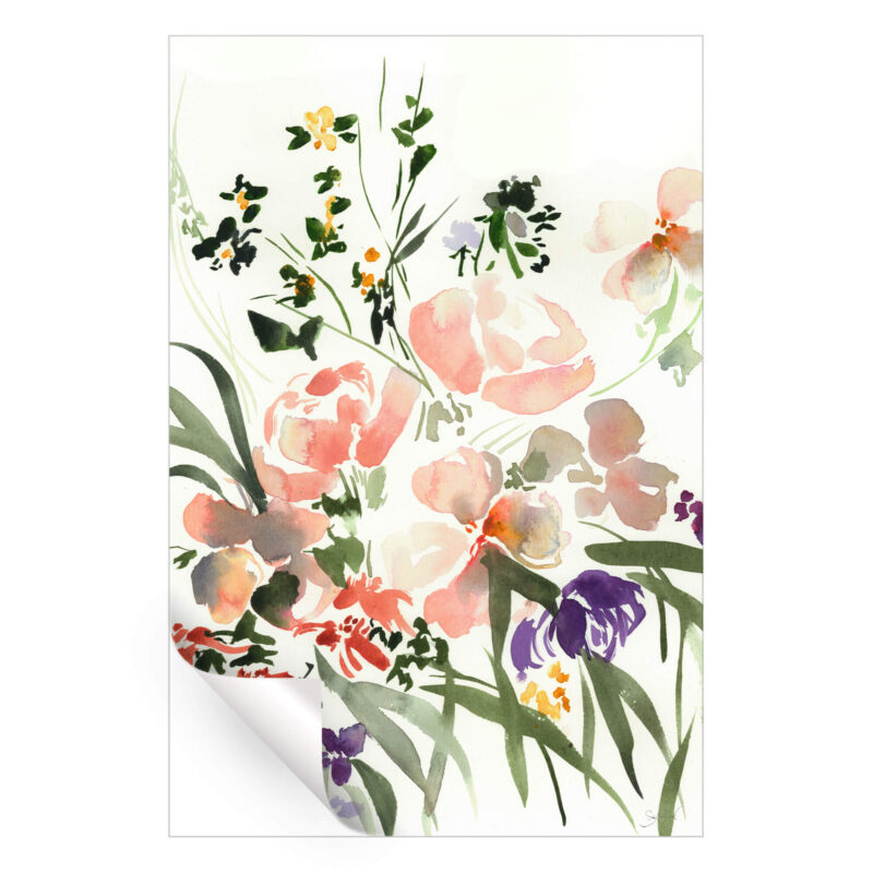 Floral Pink Green Wall Art by Shelby Kregel