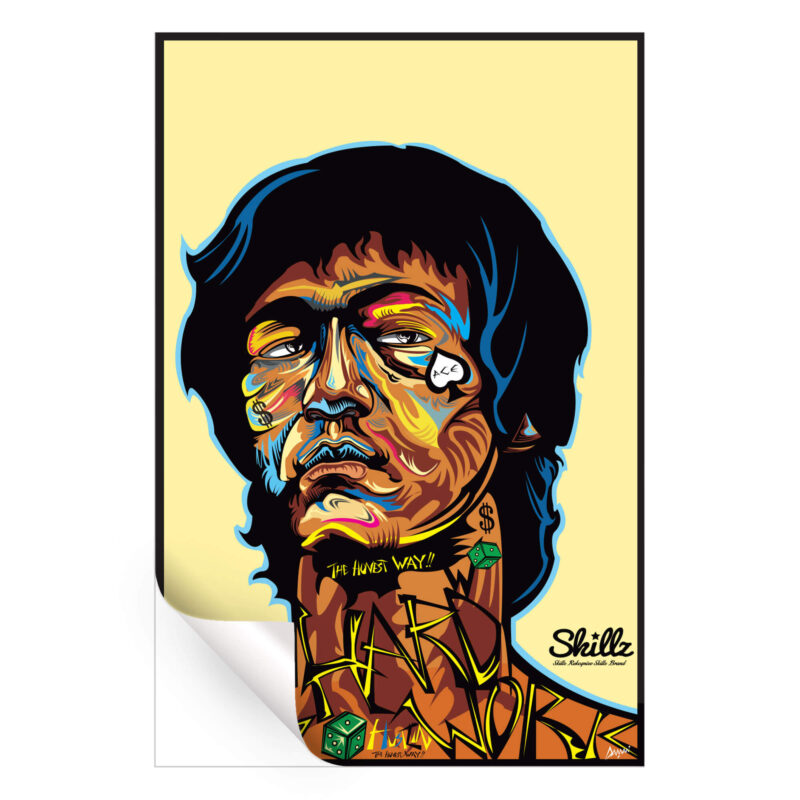 Bruce Lee Vibrant Wall Art by Kelley Jackson