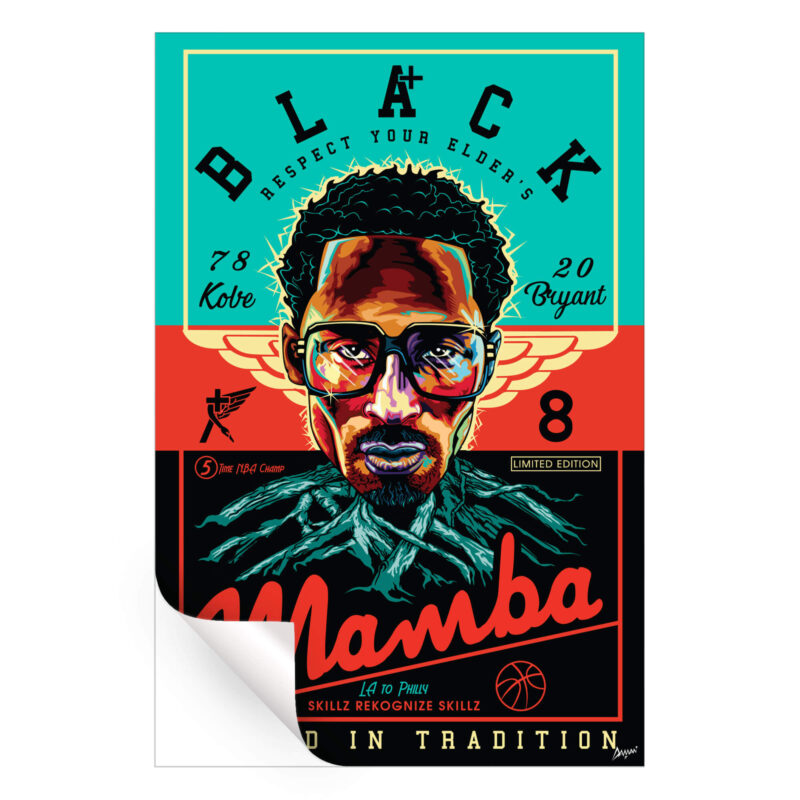 Black Mamba Kobe Bryant Vibrant Wall Art by Kelley Jackson