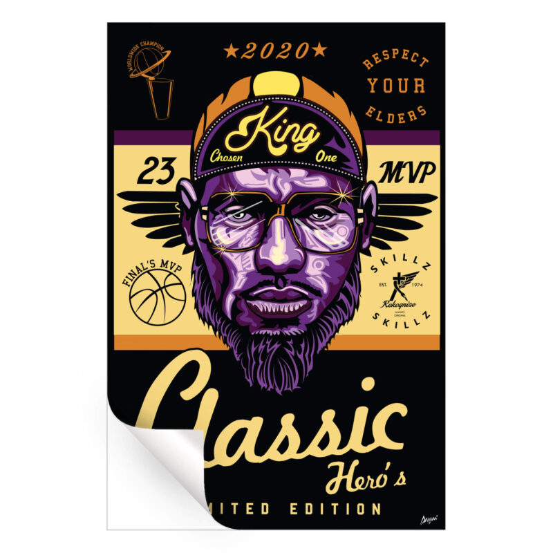 Chosen King LeBron James Dark Wall Art by Kelley Jackson