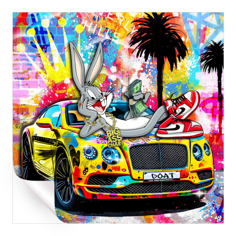 Bugs Bunny Bentley Vibrant Wall Art by Jessica Stempel