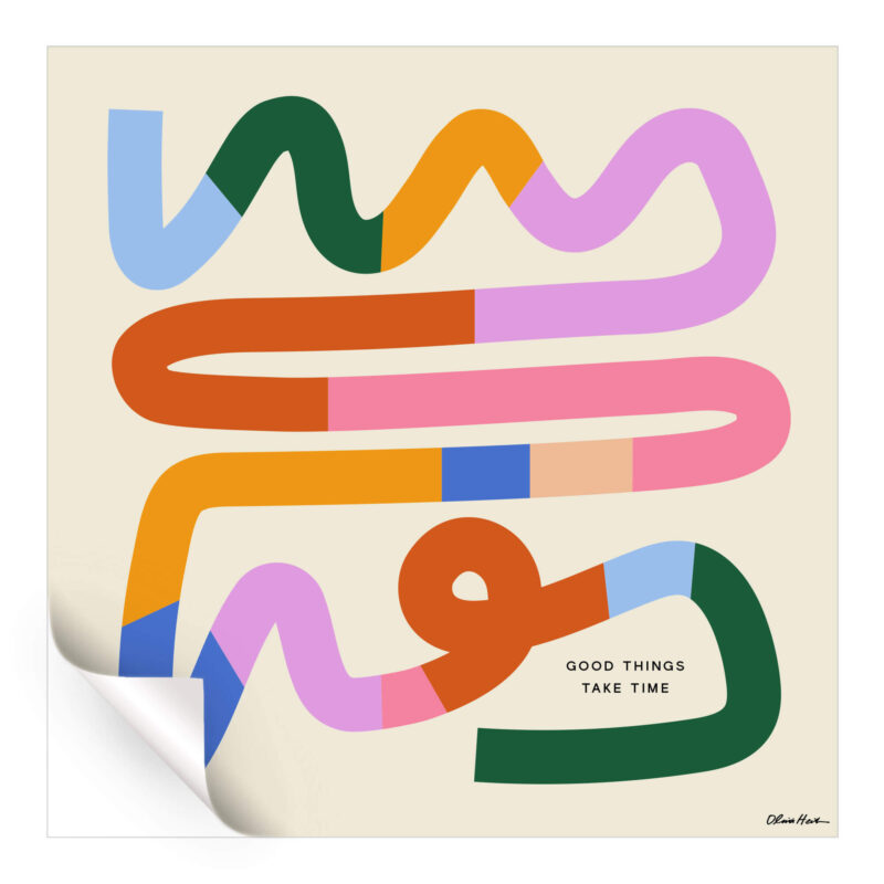 Good Things Take Time Colorful Wall Art by Olivia Herrick