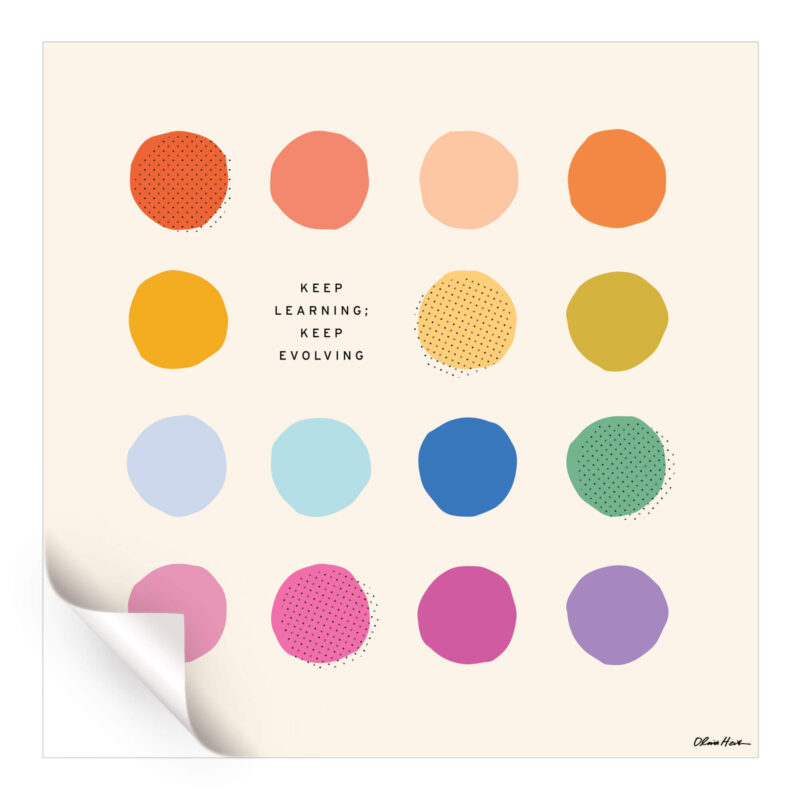 Keep Learning Colorful Wall Art by Olivia Herrick