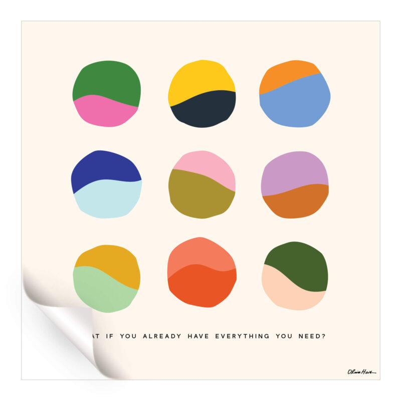Everything You Need Colorful Wall Art by Olivia Herrick