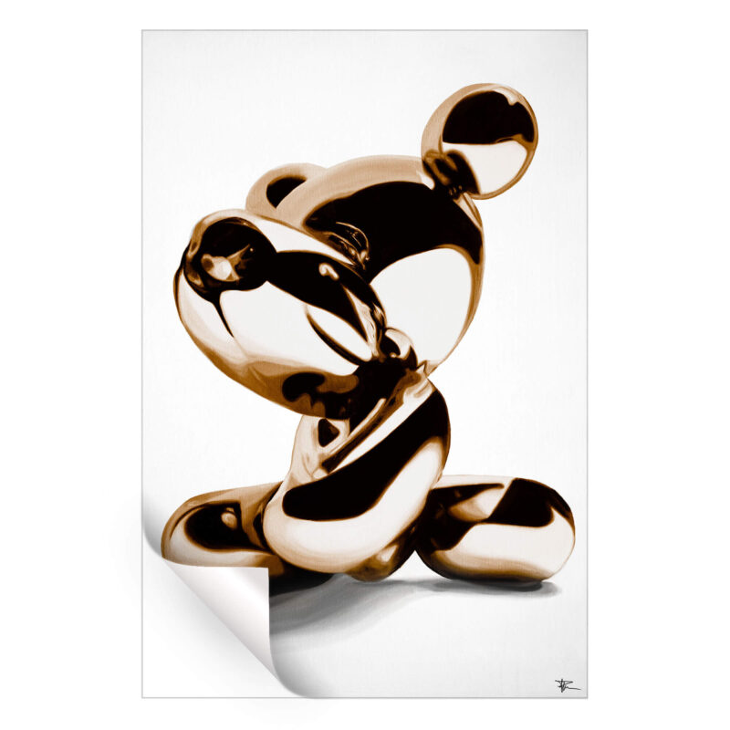 Gold Bear Black and White Wall Art by P Muir Art