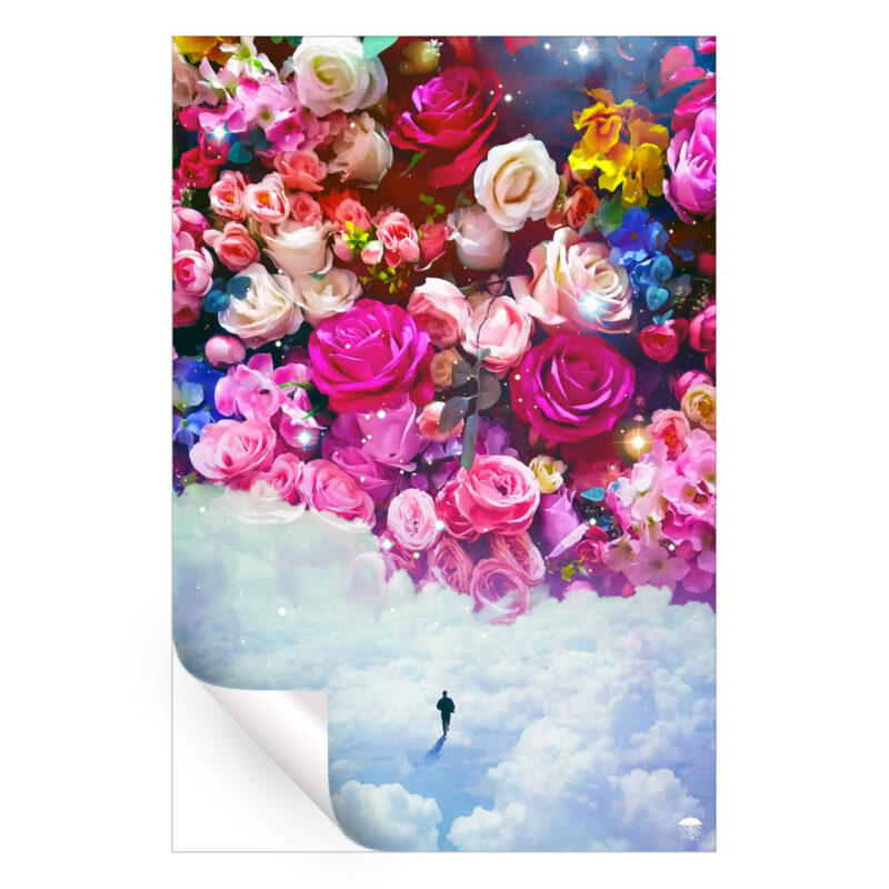 Dreamy Flowers Colorful Wall Art by Seamless
