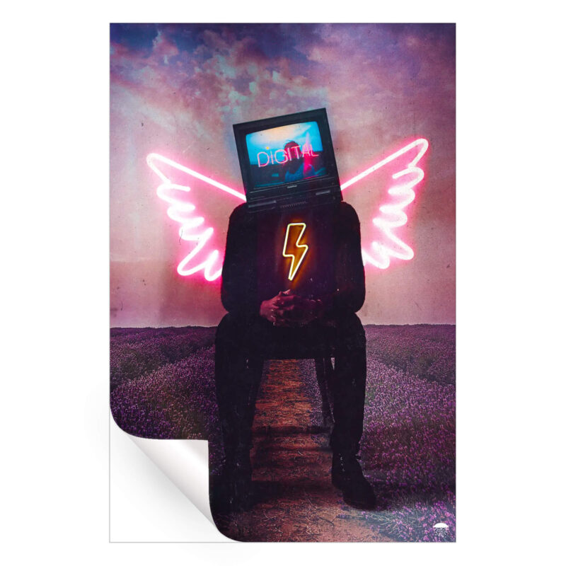 Neon Wings Wall Art by Seamless