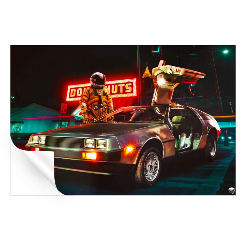 Retro Astronaut Dark Wall Art by Seamless