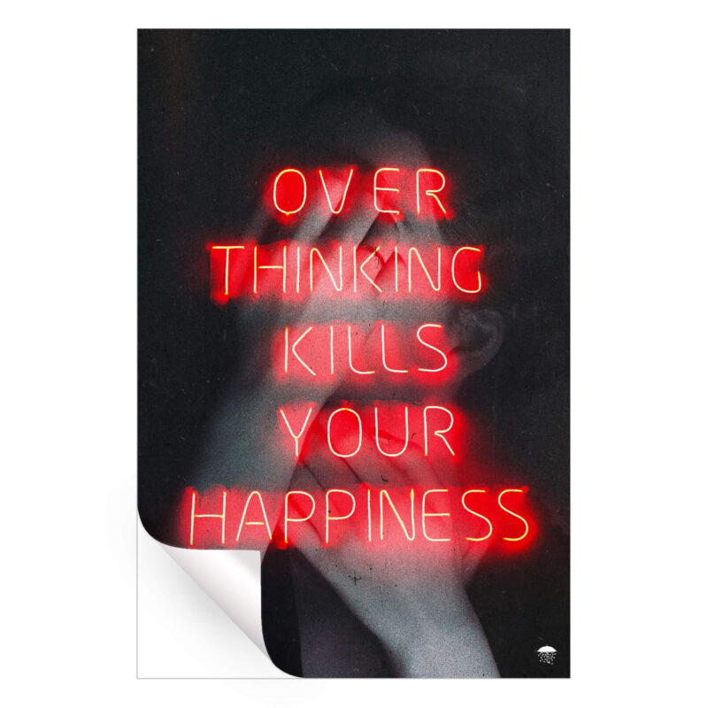 Overthinking Neon Colorful Wall Art by Seamless