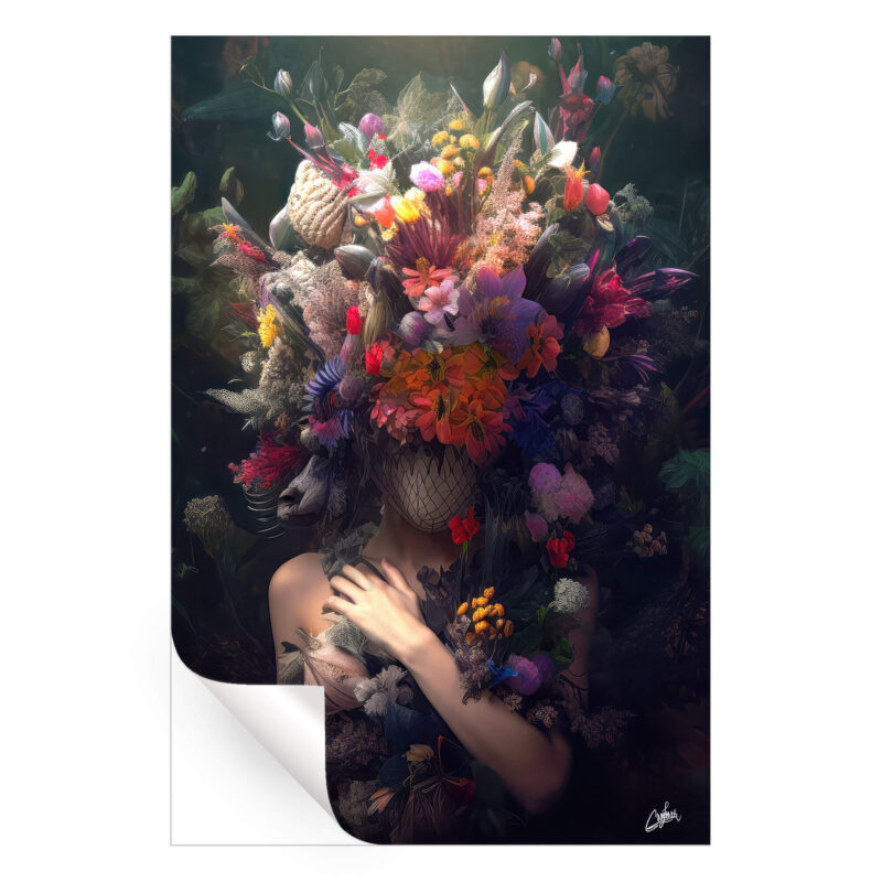 Floral Mask Wall Art by Zenja Gammer