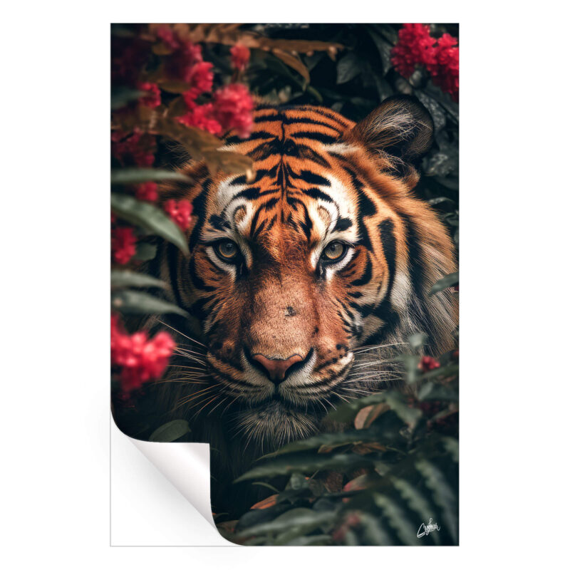 Jungle Cat Green Wall Art by Zenja Gammer