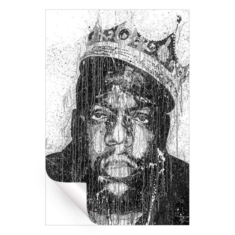 Biggie Drip Black and White Wall Art by P Muir Art