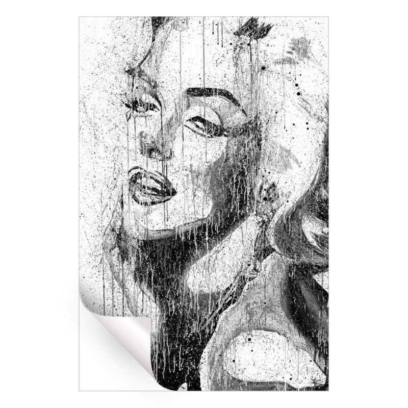 Marilyn Drip Black and White Wall Art by P Muir Art