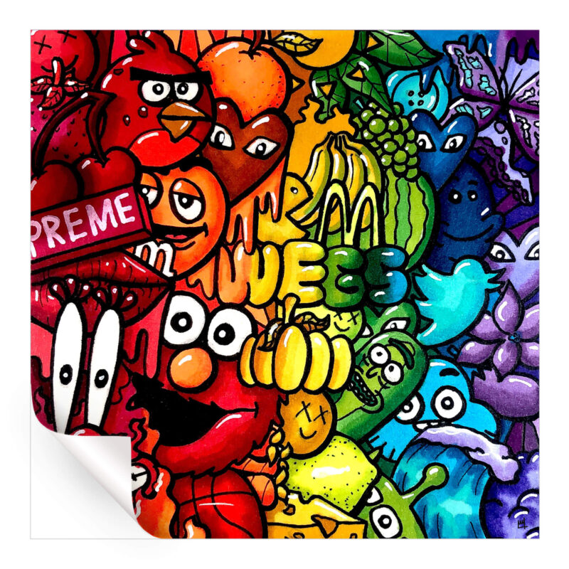 Cartoon Rainbow Vibrant Wall Art by Wegs.Art