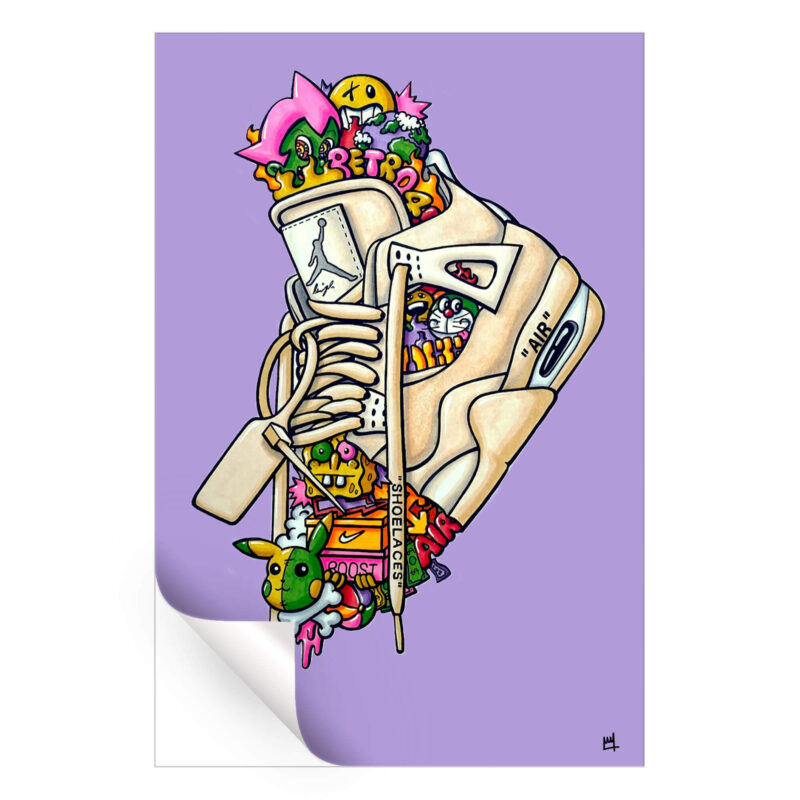 Purple Air Jordan's Vibrant Wall Art by Wegs.Art