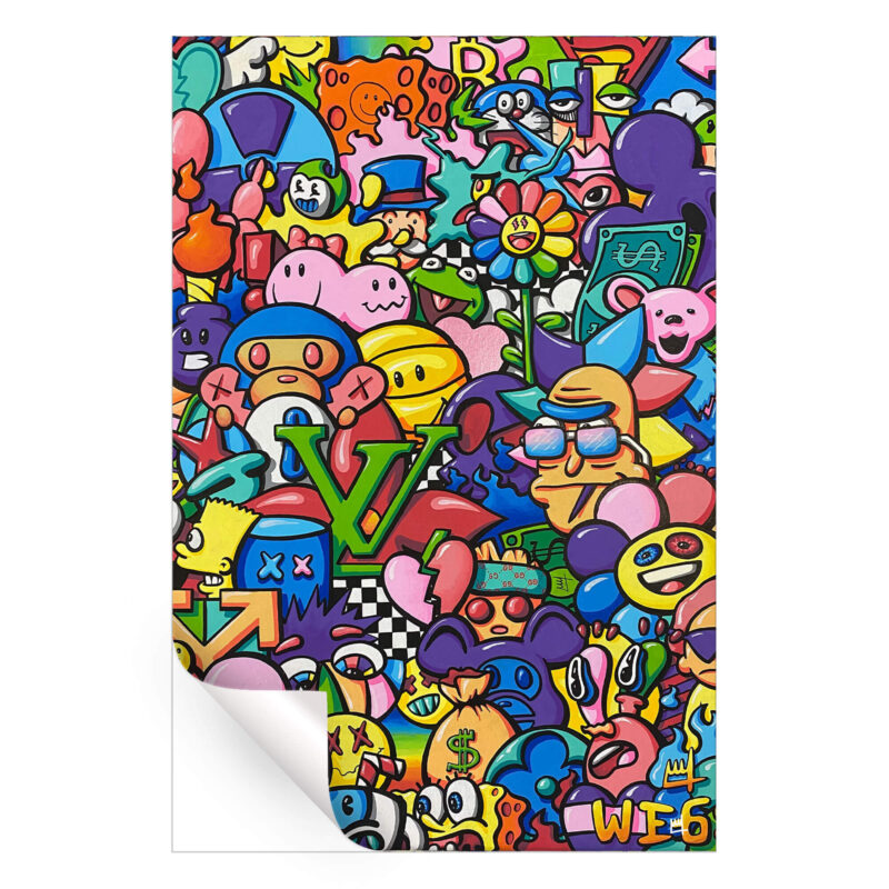 Toon Collage Vibrant Wall Art by Wegs.Art