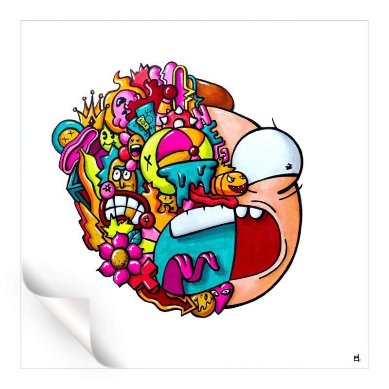 Trippy Morty Vibrant Wall Art by Wegs.Art
