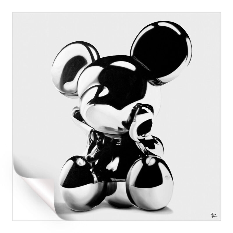 Melancholy Mouse Black and White Wall Art by P Muir Art