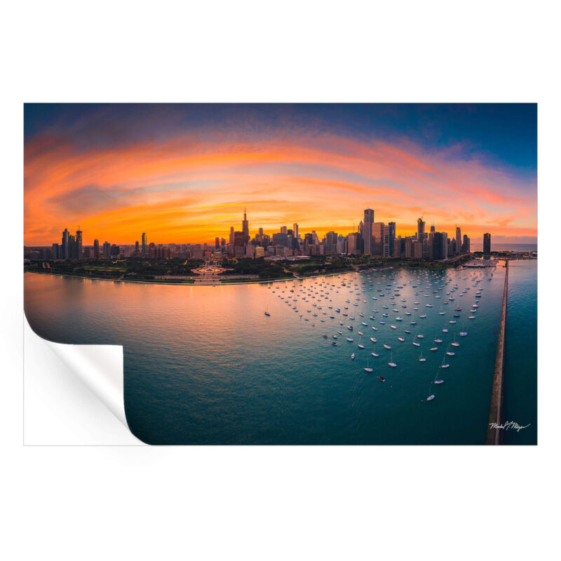 Monroe Harbor Warm Wall Art by Michael Meyers