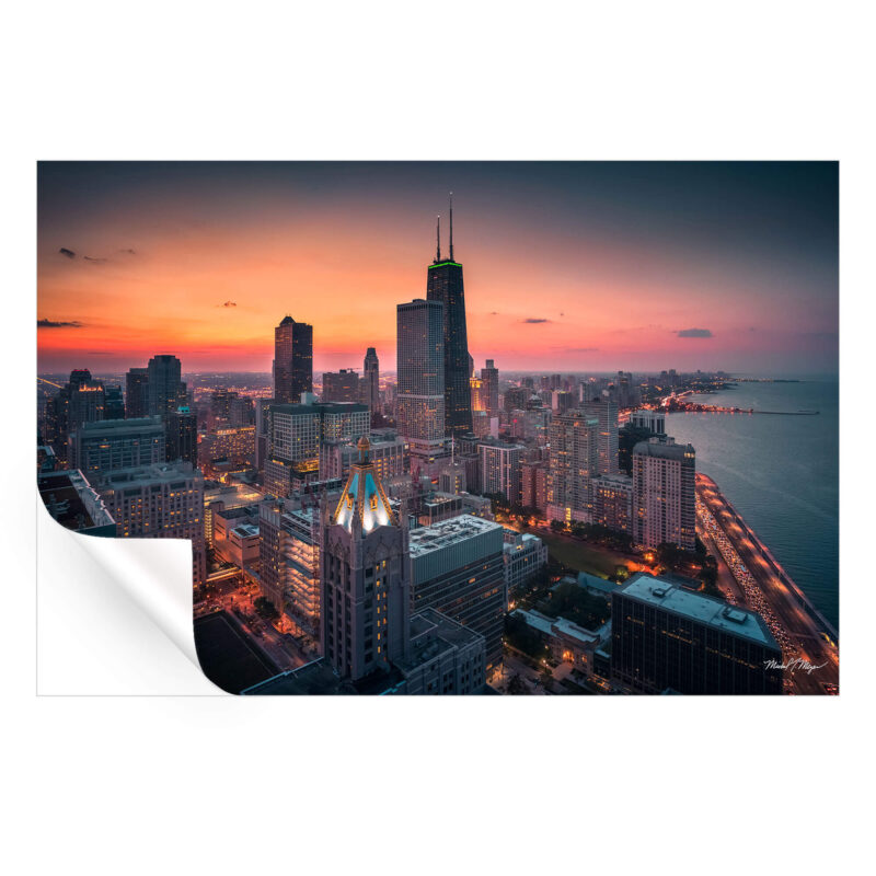 Chicago Skyline Warm Wall Art by Michael Meyers