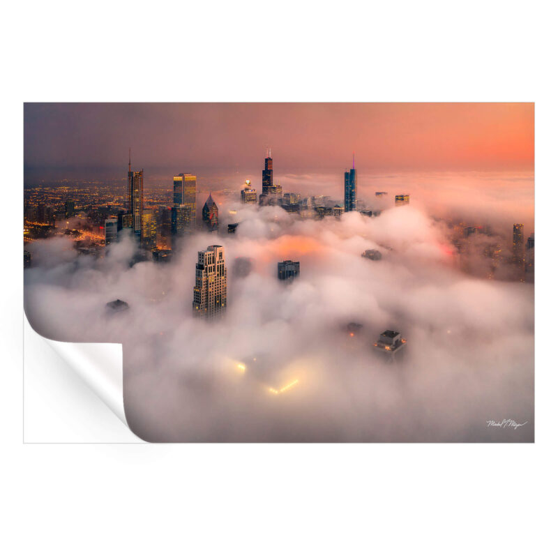 Foggy Skyline Warm Wall Art by Michael Meyers