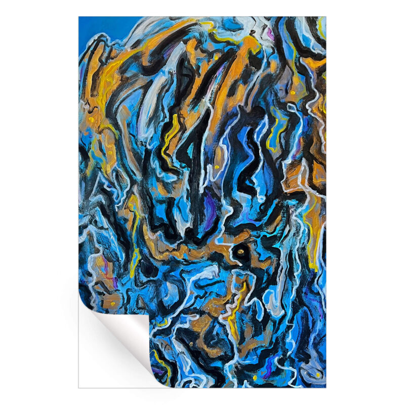 Let's See Where We Are Blue Wall Art by Bob Lombardi