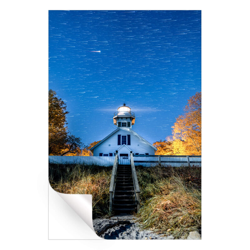 Mission Point Star Trail Dark Wall Art by Michigan Sky Media