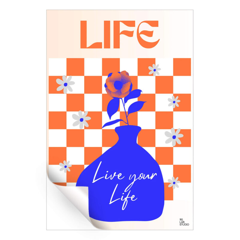 Life Flower Orange Wall Art by RS Lab Studio
